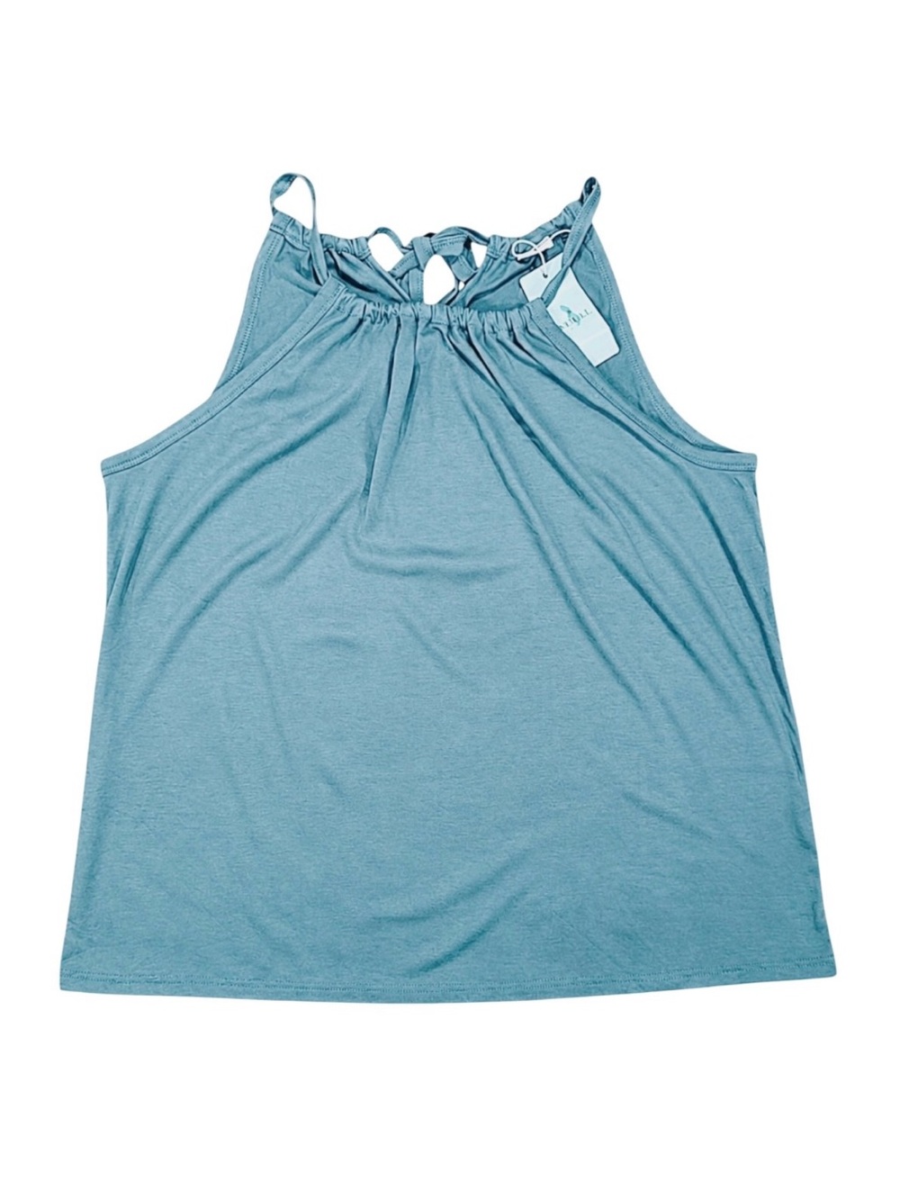 Wiholl XXL Halter Neck Tank Top Stretch Sleeveless Casual Blouse